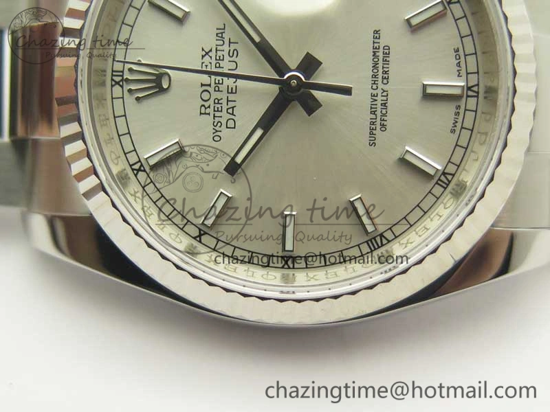 DateJust 36 SS 116234 ARF 1:1 Best Edition 904L Steel Silver Dial on Oyster Bracelet SH3135 V2