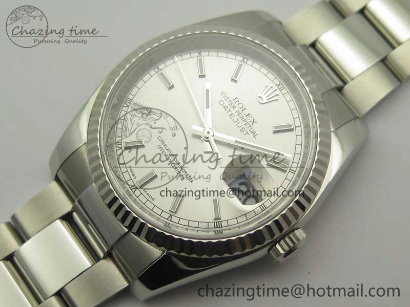 DateJust 36 SS 116234 ARF 1:1 Best Edition 904L Steel Silver Dial on Oyster Bracelet SH3135 V2