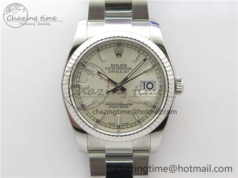DateJust 36 SS 116234 ARF 1:1 Best Edition 904L Steel Silver Dial on Oyster Bracelet SH3135 V3