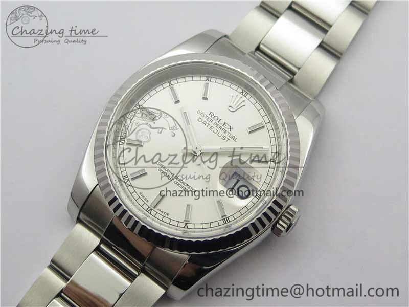 DateJust 36 SS 116234 ARF 1:1 Best Edition 904L Steel Silver Dial on Oyster Bracelet SH3135 V3