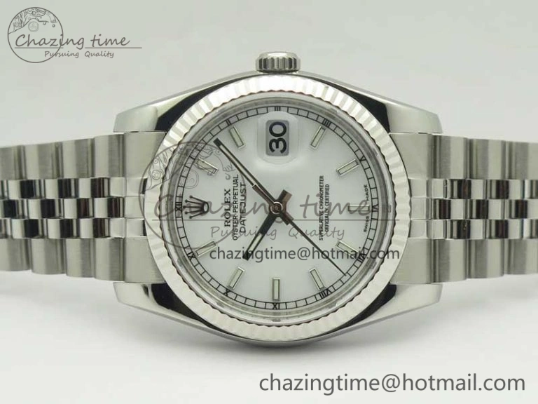 DateJust 36 SS 116234 ARF 1:1 Best Edition 904L Steel White Dial on Jubilee Bracelet SH3135 V2