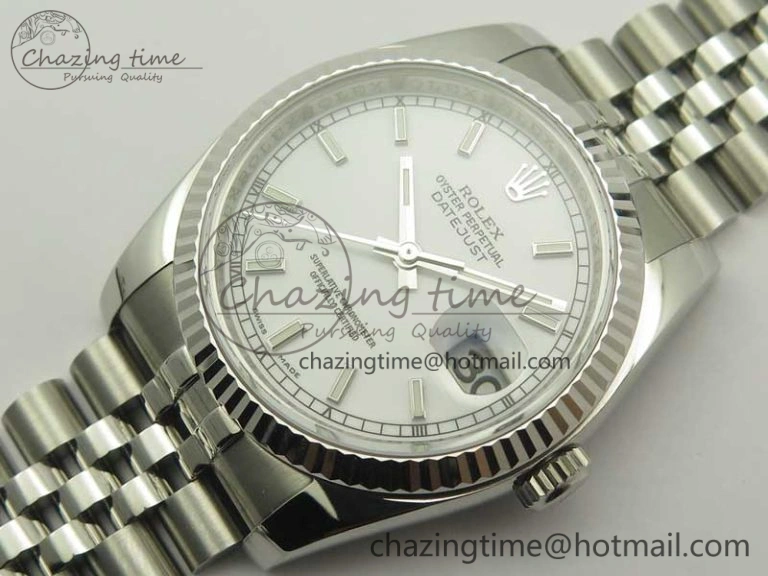 DateJust 36 SS 116234 ARF 1:1 Best Edition 904L Steel White Dial on Jubilee Bracelet SH3135 V2