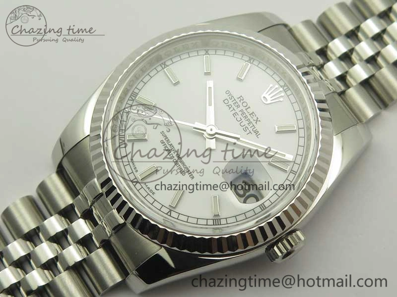 DateJust 36 SS 116234 ARF 1:1 Best Edition 904L Steel White Dial on Jubilee Bracelet SH3135 V2