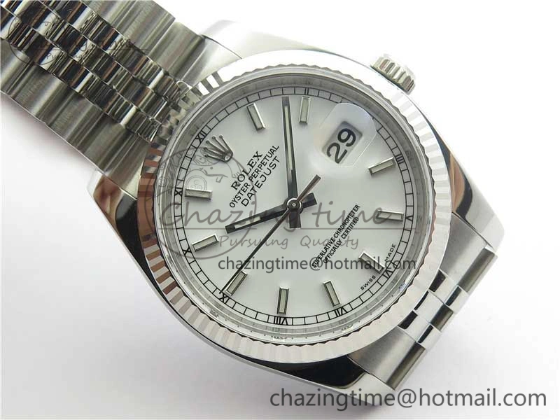DateJust 36 SS 116234 ARF 1:1 Best Edition 904L Steel White Dial on Jubilee Bracelet SH3135 V3