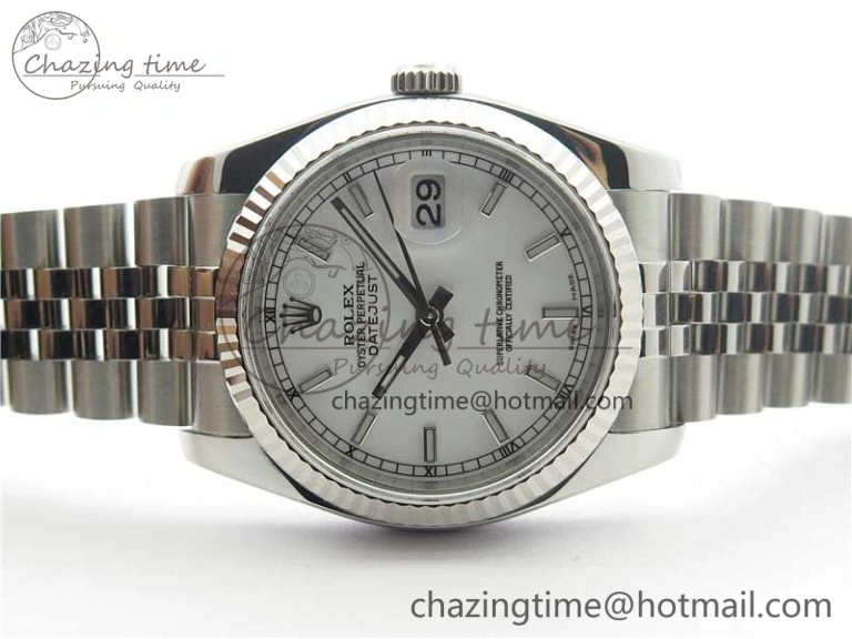 DateJust 36 SS 116234 ARF 1:1 Best Edition 904L Steel White Dial on Jubilee Bracelet SH3135 V3