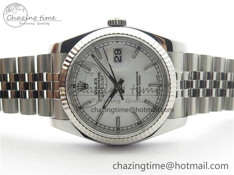 DateJust 36 SS 116234 ARF 1:1 Best Edition 904L Steel White Dial on Jubilee Bracelet SH3135 V3