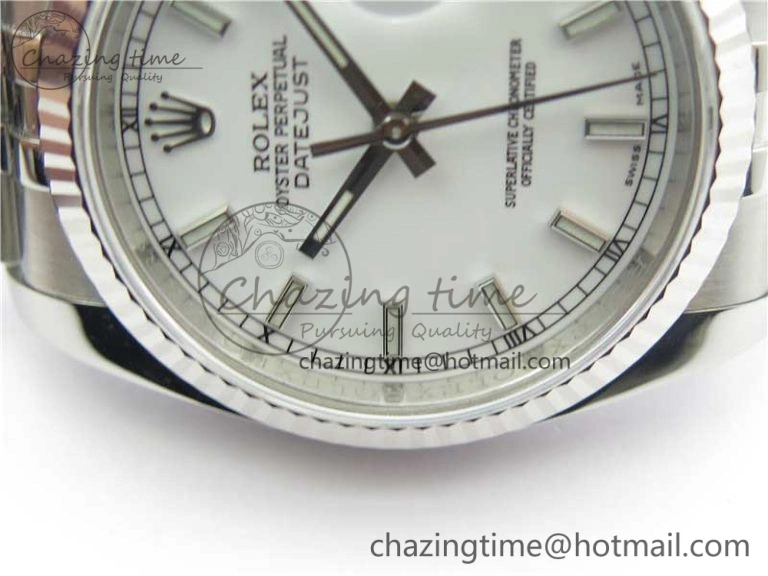 DateJust 36 SS 116234 ARF 1:1 Best Edition 904L Steel White Dial on Jubilee Bracelet SH3135 V3