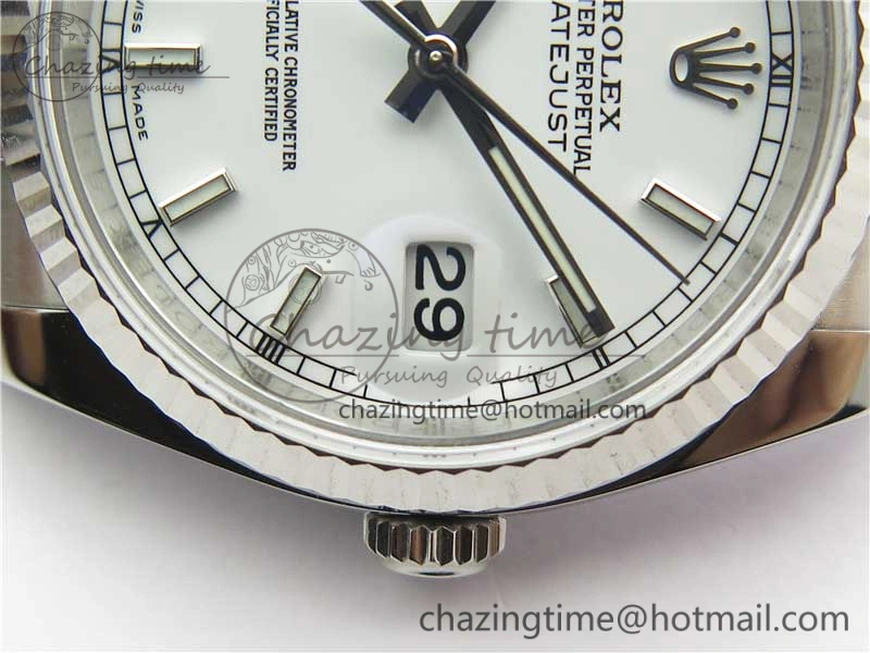 DateJust 36 SS 116234 ARF 1:1 Best Edition 904L Steel White Dial on Jubilee Bracelet SH3135 V3