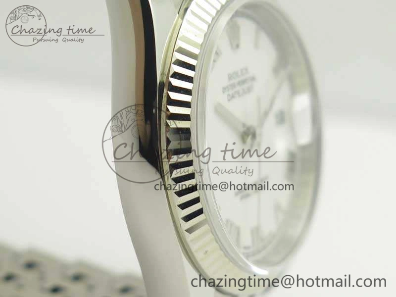 DateJust 36 SS 116234 ARF 1:1 Best Edition White Roman Dial Fluted On SS Jubilee Bracelet SA3135