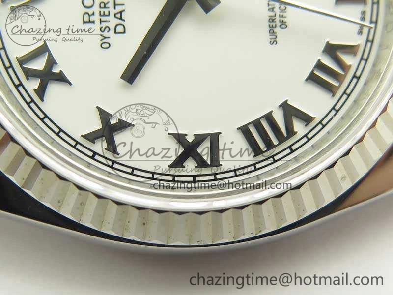 DateJust 36 SS 116234 ARF 1:1 Best Edition White Roman Dial Fluted On SS Jubilee Bracelet SA3135