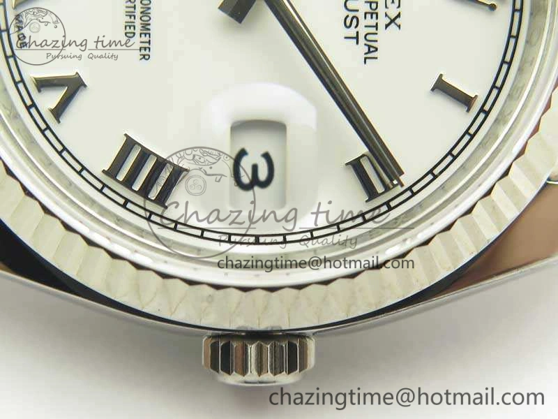 DateJust 36 SS 116234 ARF 1:1 Best Edition White Roman Dial Fluted On SS Jubilee Bracelet SA3135