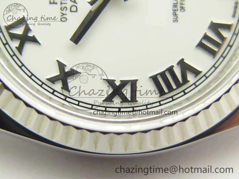 DateJust 36 SS 116234 ARF 1:1 Best Edition White Roman Dial Fluted On SS Oyster Bracelet SA3135