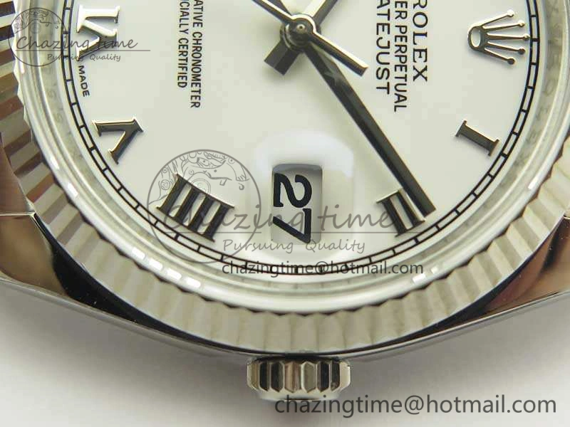 DateJust 36 SS 116234 ARF 1:1 Best Edition White Roman Dial Fluted On SS Oyster Bracelet SA3135
