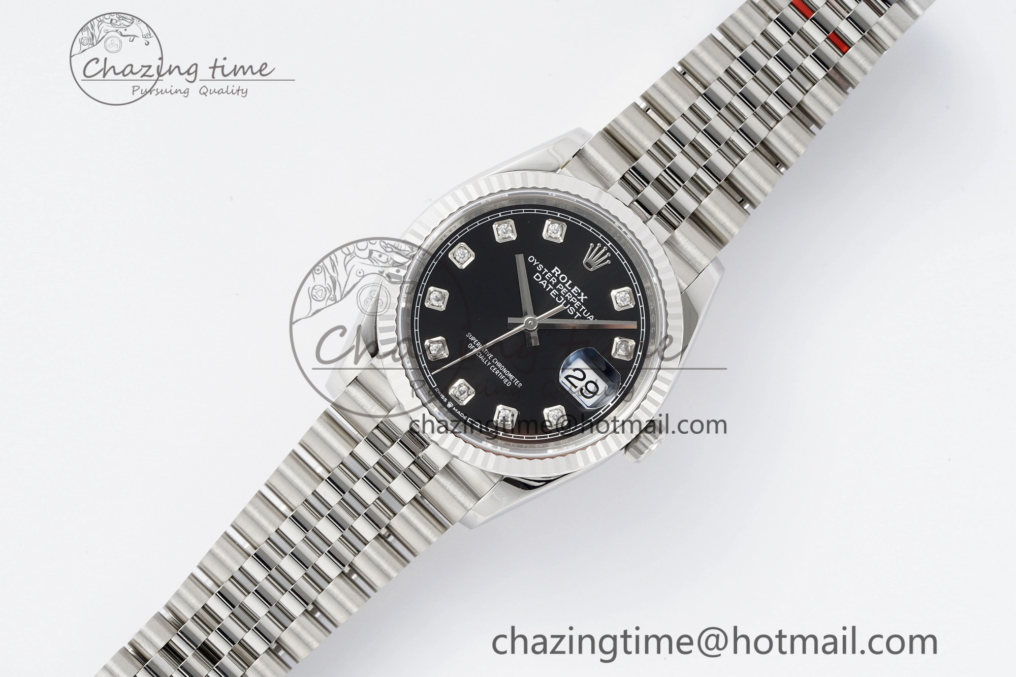 DateJust 36 SS 116234 VSF 1:1 Best Edition 904L Steel Black Diamonds Dial on Jubilee Bracelet VS3135