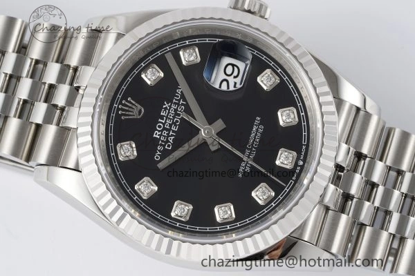 DateJust 36 SS 116234 VSF 1:1 Best Edition 904L Steel Black Diamonds Dial on Jubilee Bracelet VS3135