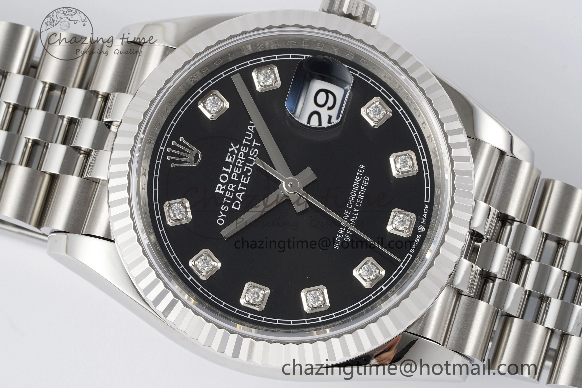 DateJust 36 SS 116234 VSF 1:1 Best Edition 904L Steel Black Diamonds Dial on Jubilee Bracelet VS3135