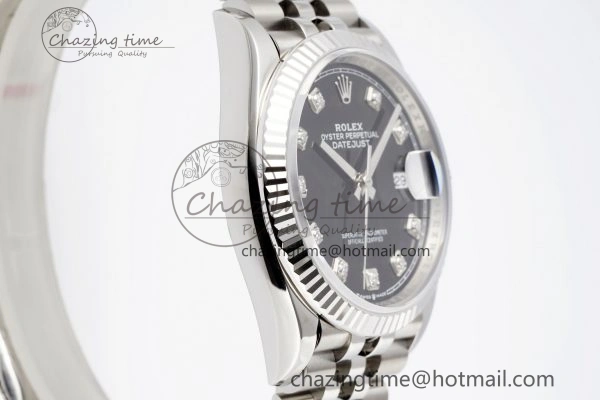 DateJust 36 SS 116234 VSF 1:1 Best Edition 904L Steel Black Diamonds Dial on Jubilee Bracelet VS3135
