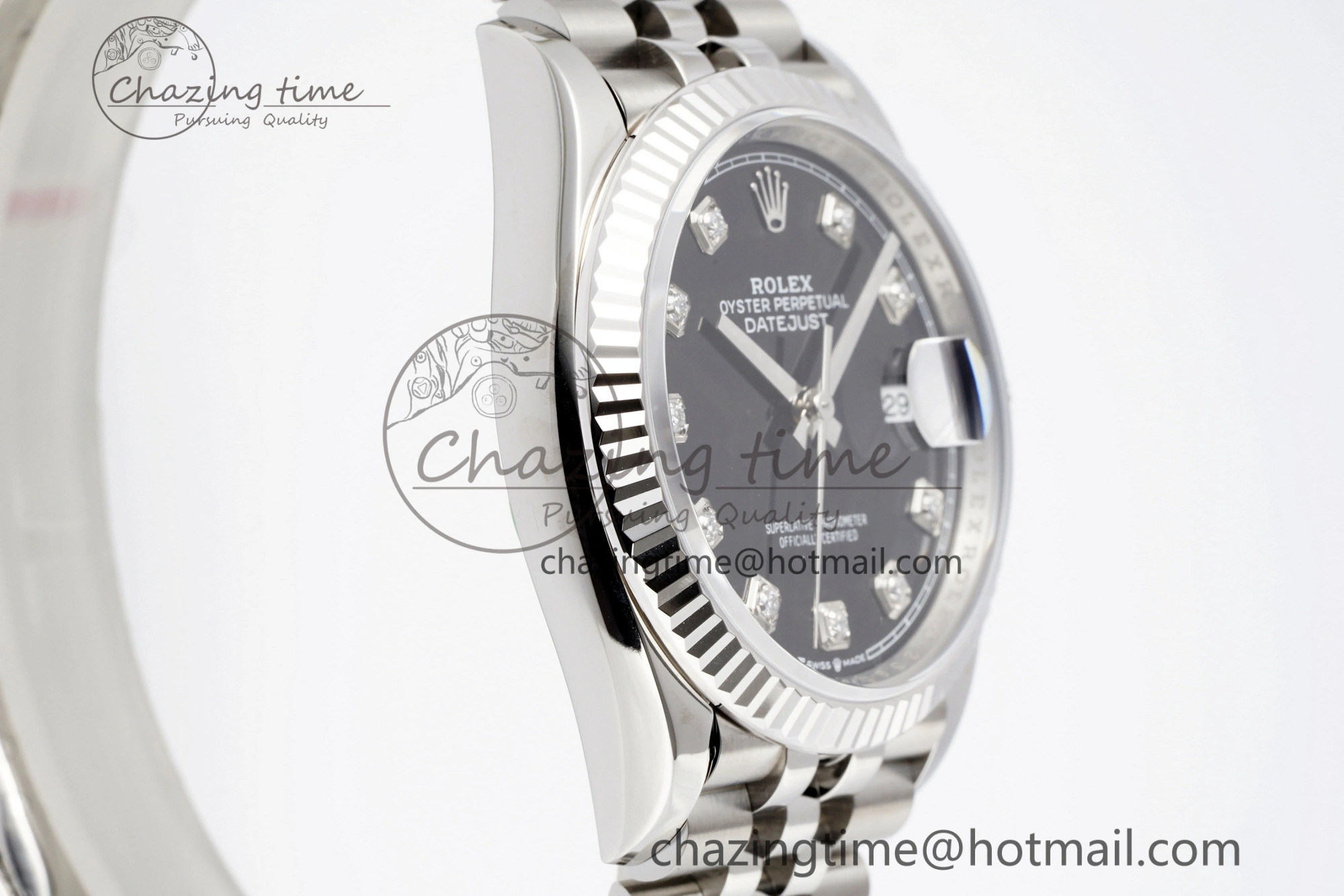 DateJust 36 SS 116234 VSF 1:1 Best Edition 904L Steel Black Diamonds Dial on Jubilee Bracelet VS3135