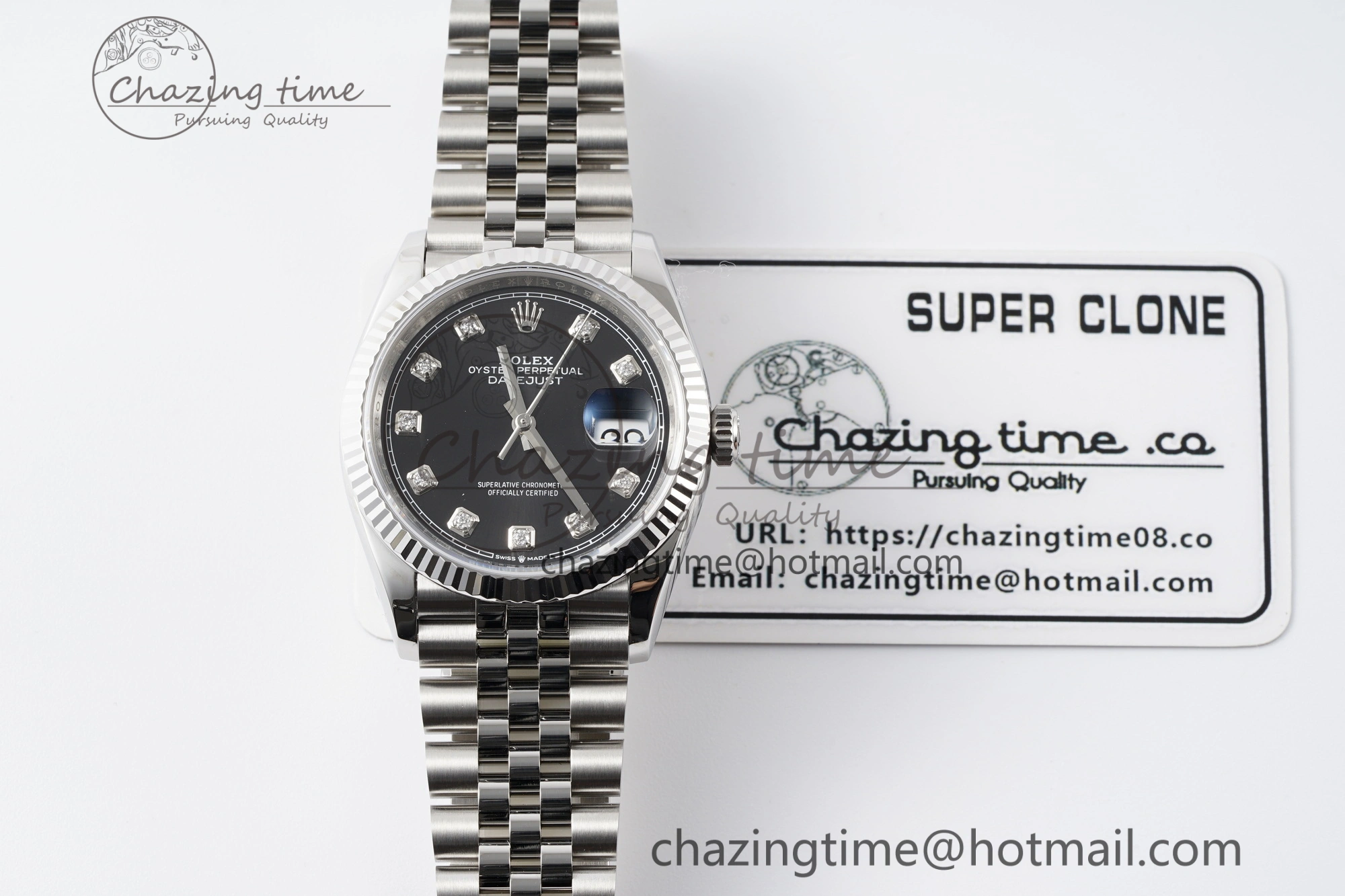 DateJust 36 SS 116234 VSF 1:1 Best Edition 904L Steel Black Diamonds Dial on Jubilee Bracelet VS3135