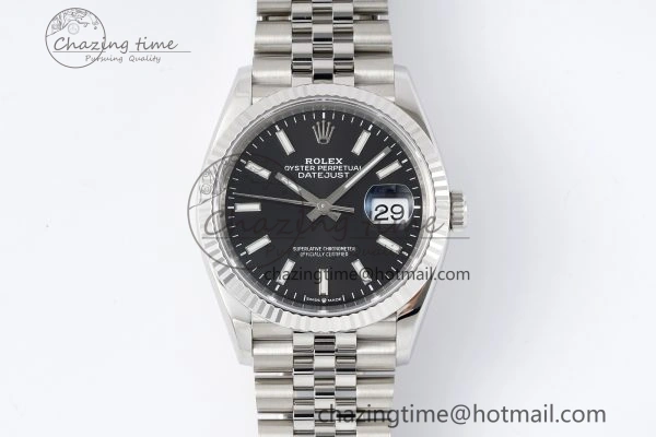 DateJust 36 SS 116234 VSF 1:1 Best Edition 904L Steel Black Stick Dial on Jubilee Bracelet VS3135