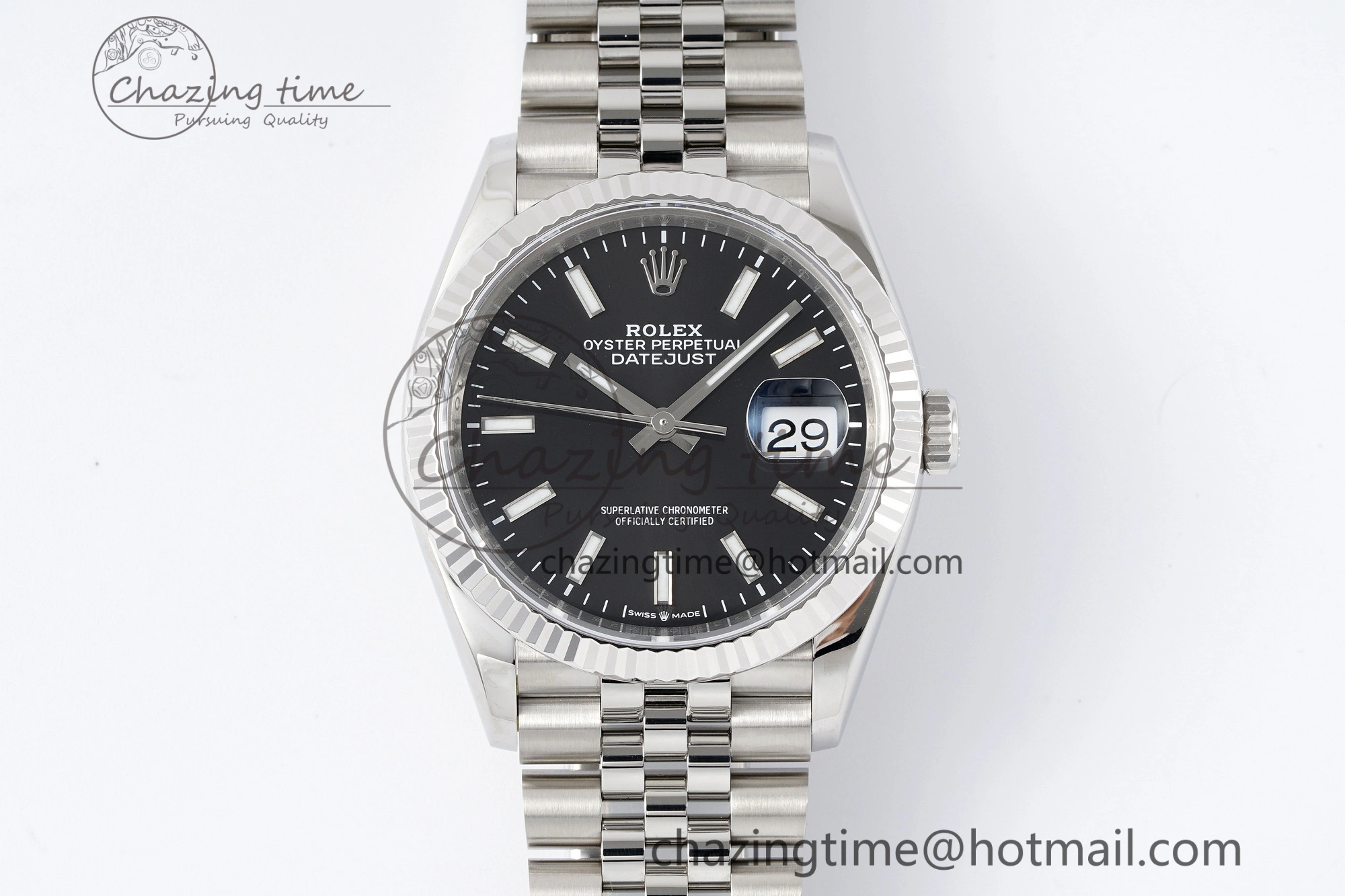 DateJust 36 SS 116234 VSF 1:1 Best Edition 904L Steel Black Stick Dial on Jubilee Bracelet VS3135