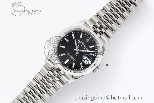 DateJust 36 SS 116234 VSF 1:1 Best Edition 904L Steel Black Stick Dial on Jubilee Bracelet VS3135