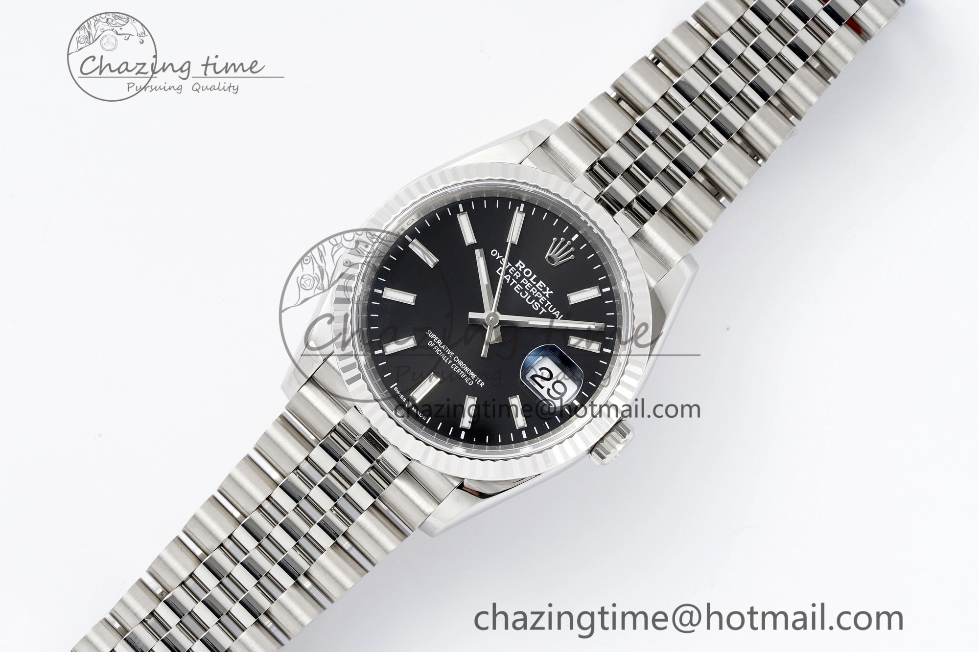 DateJust 36 SS 116234 VSF 1:1 Best Edition 904L Steel Black Stick Dial on Jubilee Bracelet VS3135