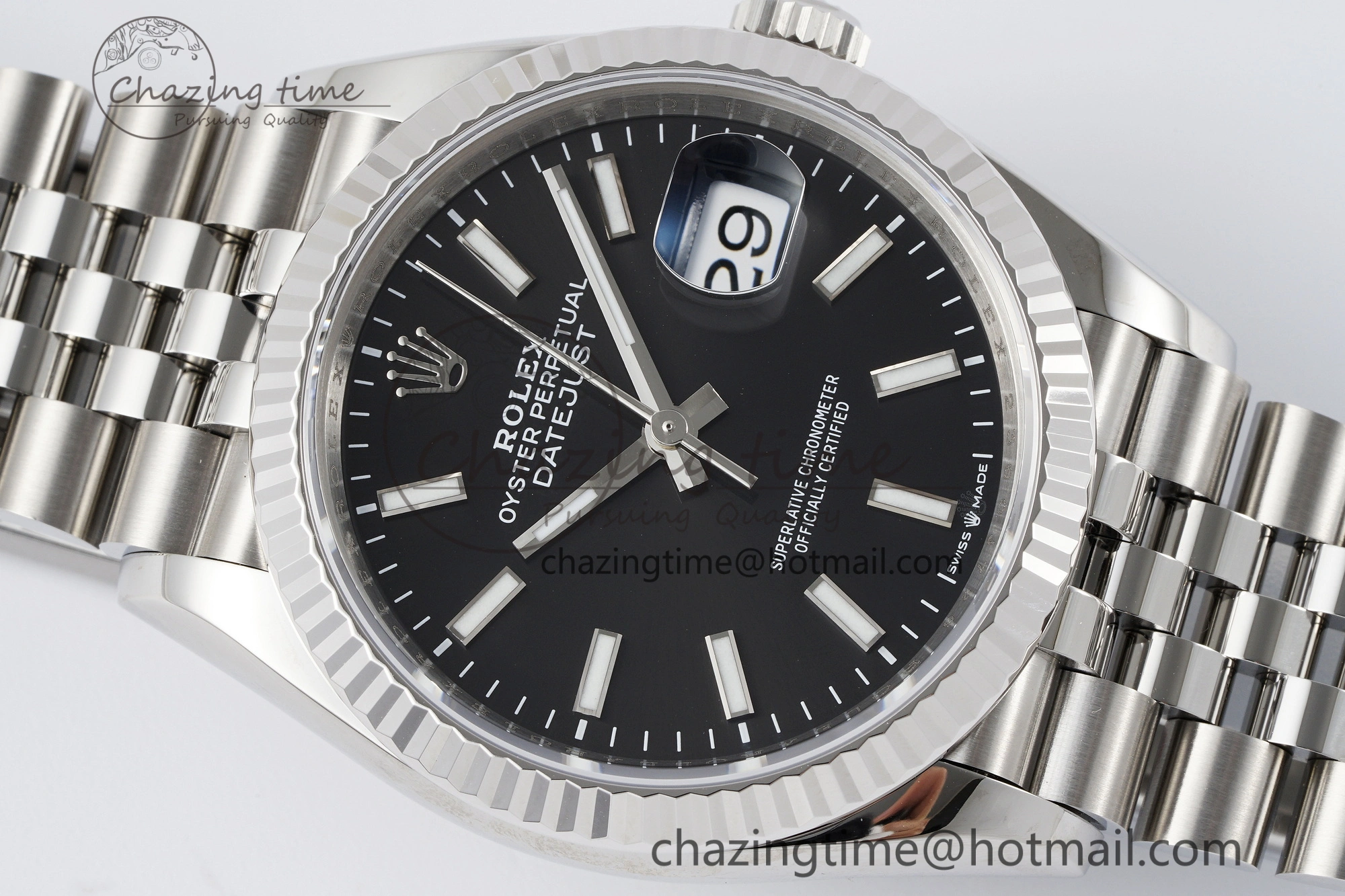 DateJust 36 SS 116234 VSF 1:1 Best Edition 904L Steel Black Stick Dial on Jubilee Bracelet VS3135