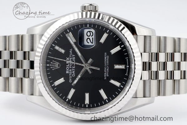 DateJust 36 SS 116234 VSF 1:1 Best Edition 904L Steel Black Stick Dial on Jubilee Bracelet VS3135