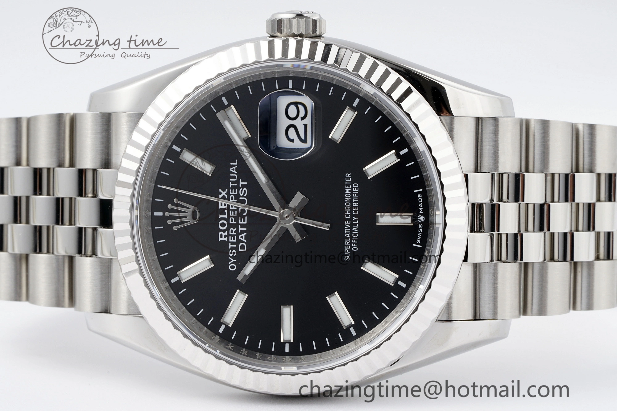 DateJust 36 SS 116234 VSF 1:1 Best Edition 904L Steel Black Stick Dial on Jubilee Bracelet VS3135