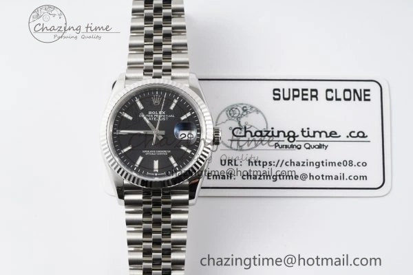DateJust 36 SS 116234 VSF 1:1 Best Edition 904L Steel Black Stick Dial on Jubilee Bracelet VS3135