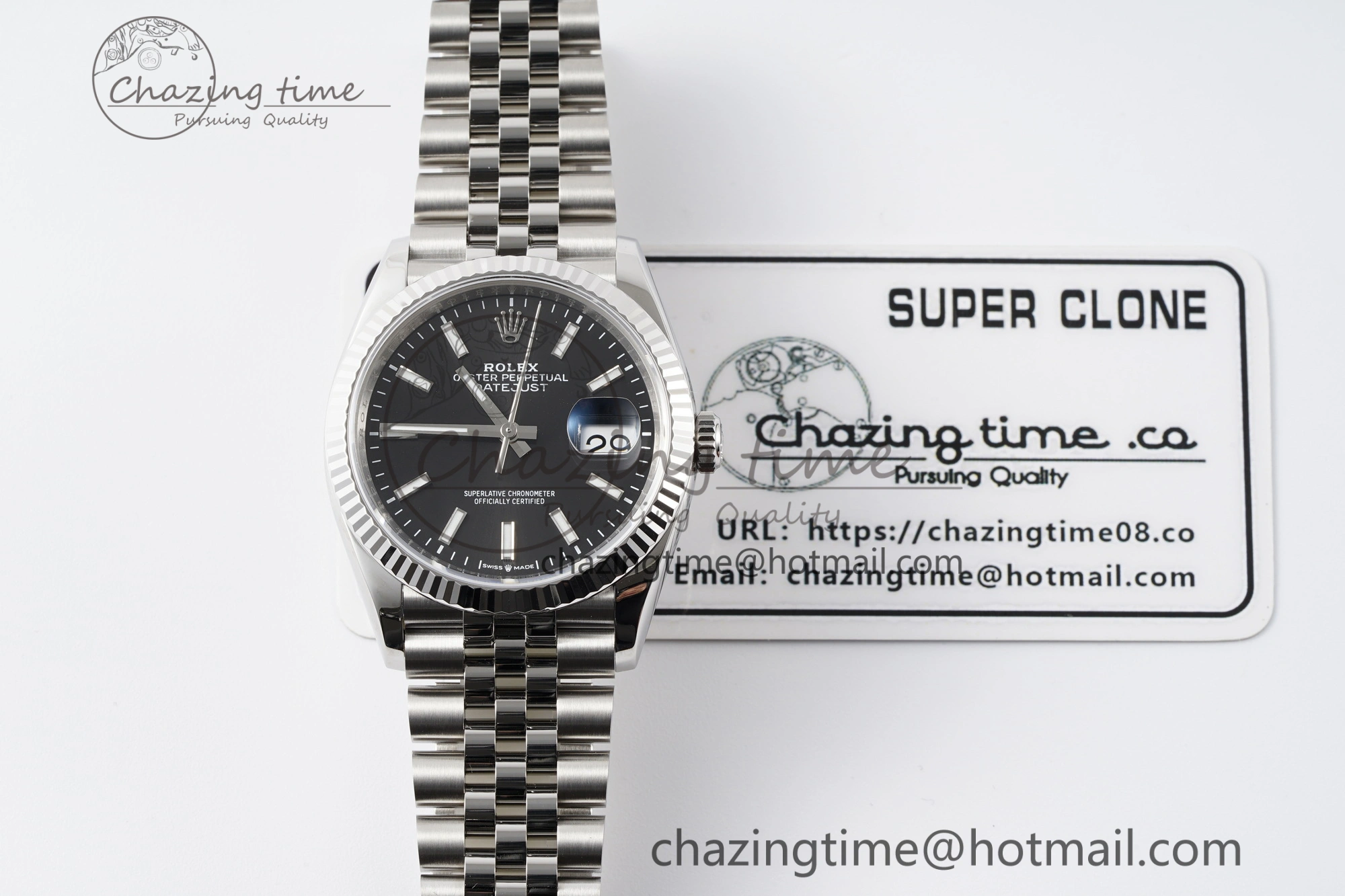 DateJust 36 SS 116234 VSF 1:1 Best Edition 904L Steel Black Stick Dial on Jubilee Bracelet VS3135