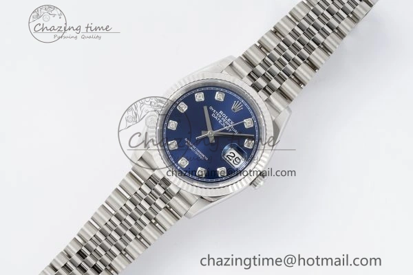 DateJust 36 SS 116234 VSF 1:1 Best Edition 904L Steel Blue Diamonds Dial on Jubilee Bracelet VS3135