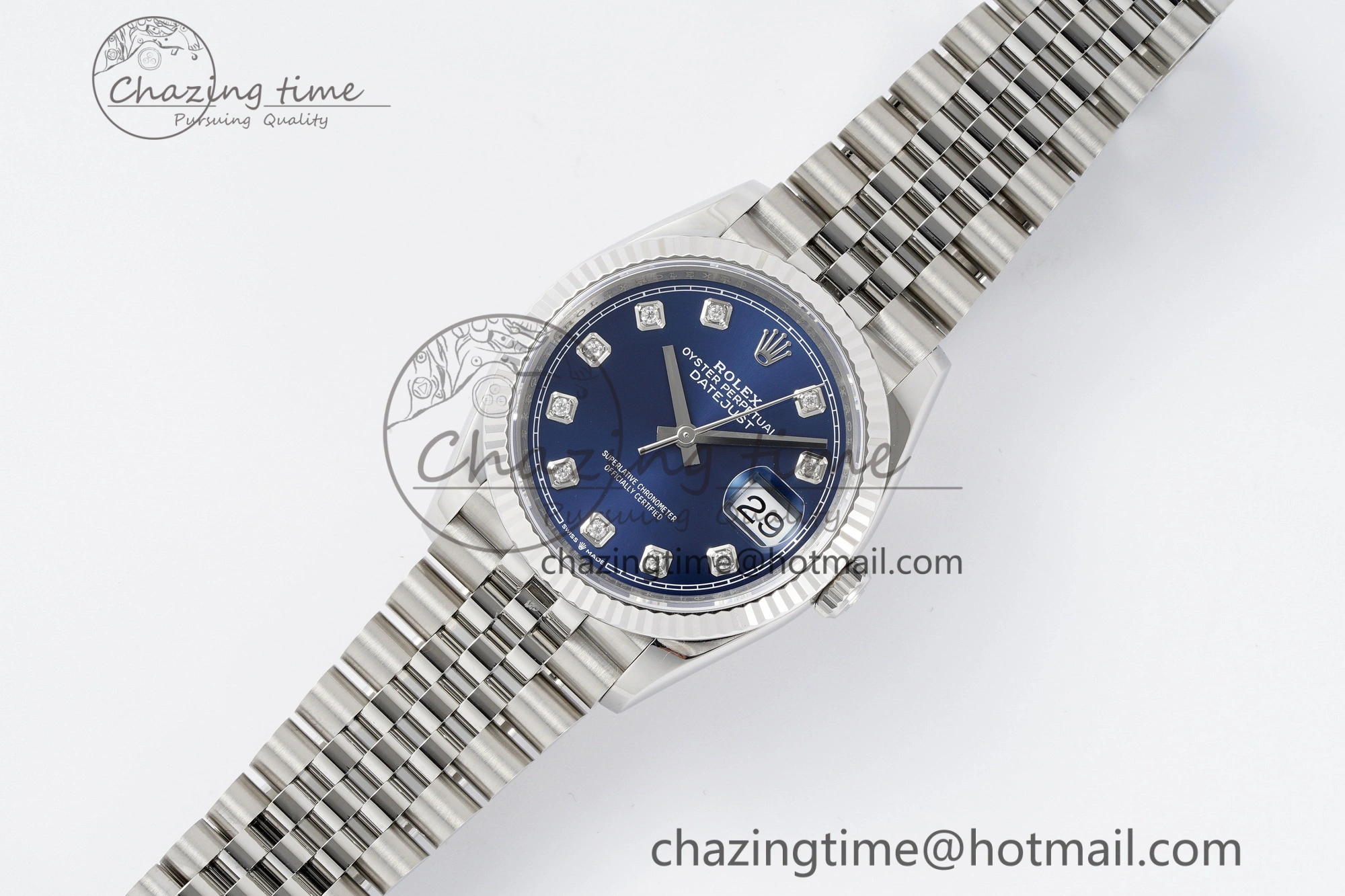 DateJust 36 SS 116234 VSF 1:1 Best Edition 904L Steel Blue Diamonds Dial on Jubilee Bracelet VS3135