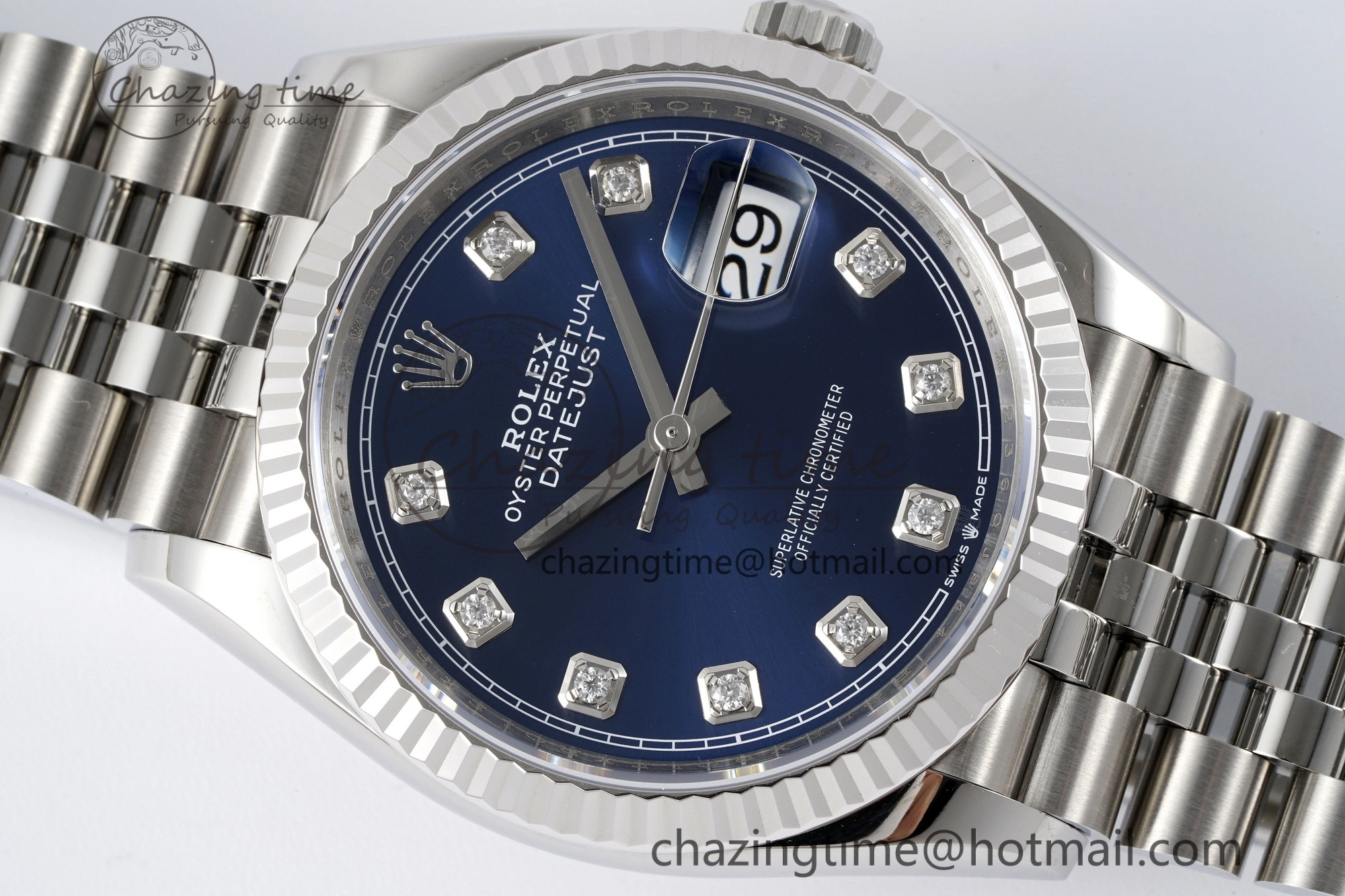 DateJust 36 SS 116234 VSF 1:1 Best Edition 904L Steel Blue Diamonds Dial on Jubilee Bracelet VS3135
