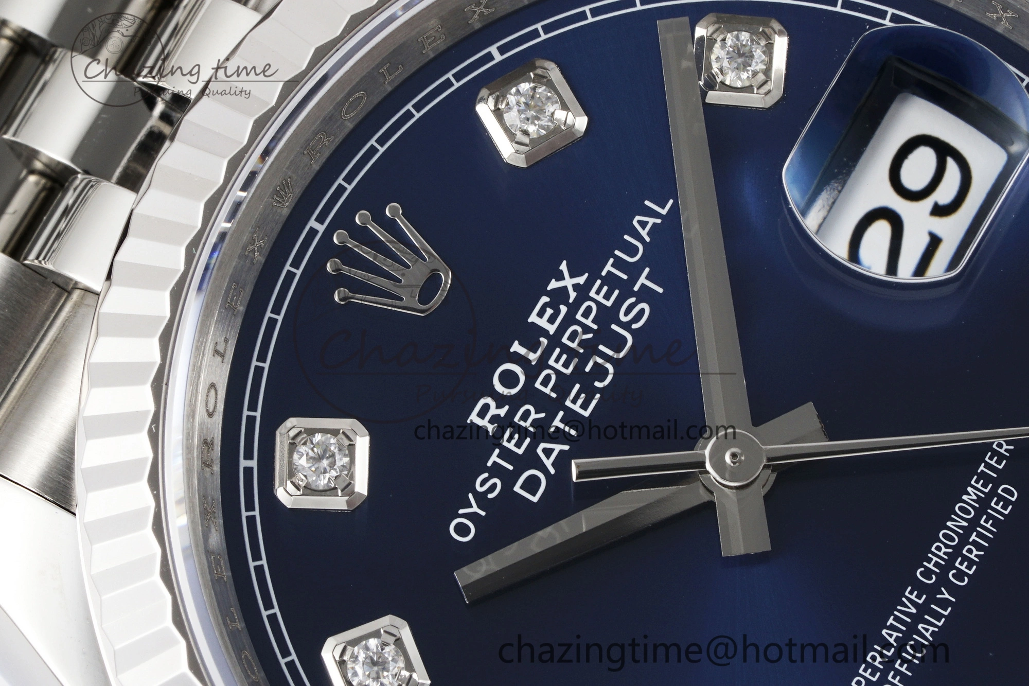 DateJust 36 SS 116234 VSF 1:1 Best Edition 904L Steel Blue Diamonds Dial on Jubilee Bracelet VS3135