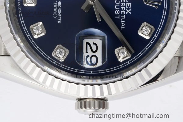DateJust 36 SS 116234 VSF 1:1 Best Edition 904L Steel Blue Diamonds Dial on Jubilee Bracelet VS3135
