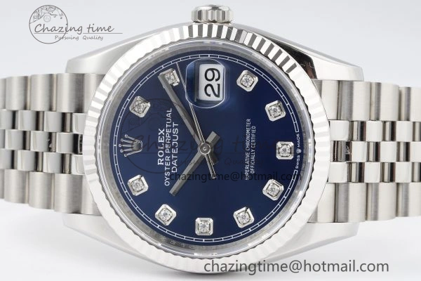 DateJust 36 SS 116234 VSF 1:1 Best Edition 904L Steel Blue Diamonds Dial on Jubilee Bracelet VS3135