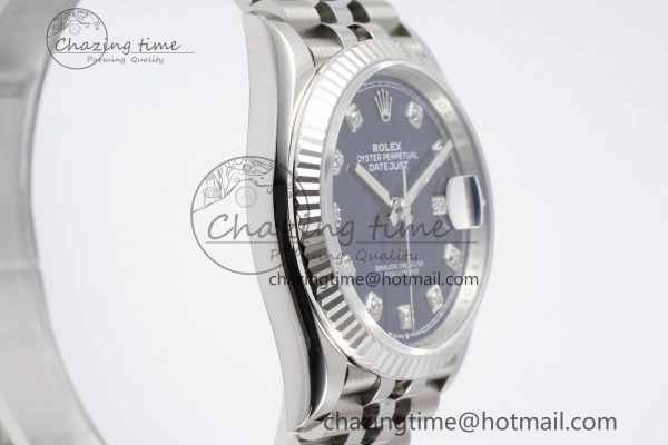 DateJust 36 SS 116234 VSF 1:1 Best Edition 904L Steel Blue Diamonds Dial on Jubilee Bracelet VS3135
