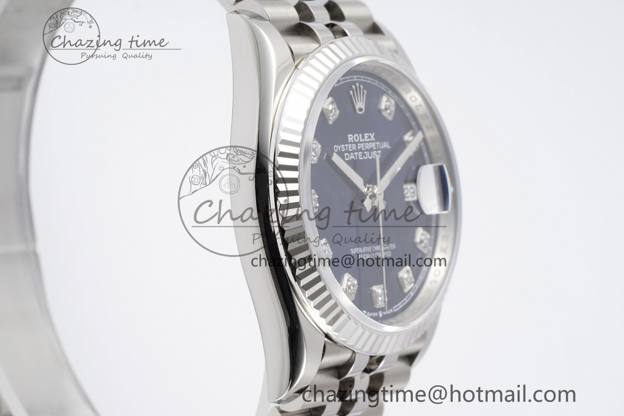 DateJust 36 SS 116234 VSF 1:1 Best Edition 904L Steel Blue Diamonds Dial on Jubilee Bracelet VS3135