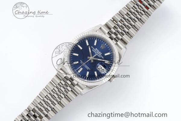 DateJust 36 SS 116234 VSF 1:1 Best Edition 904L Steel Blue Stick Dial on Jubilee Bracelet VS3135