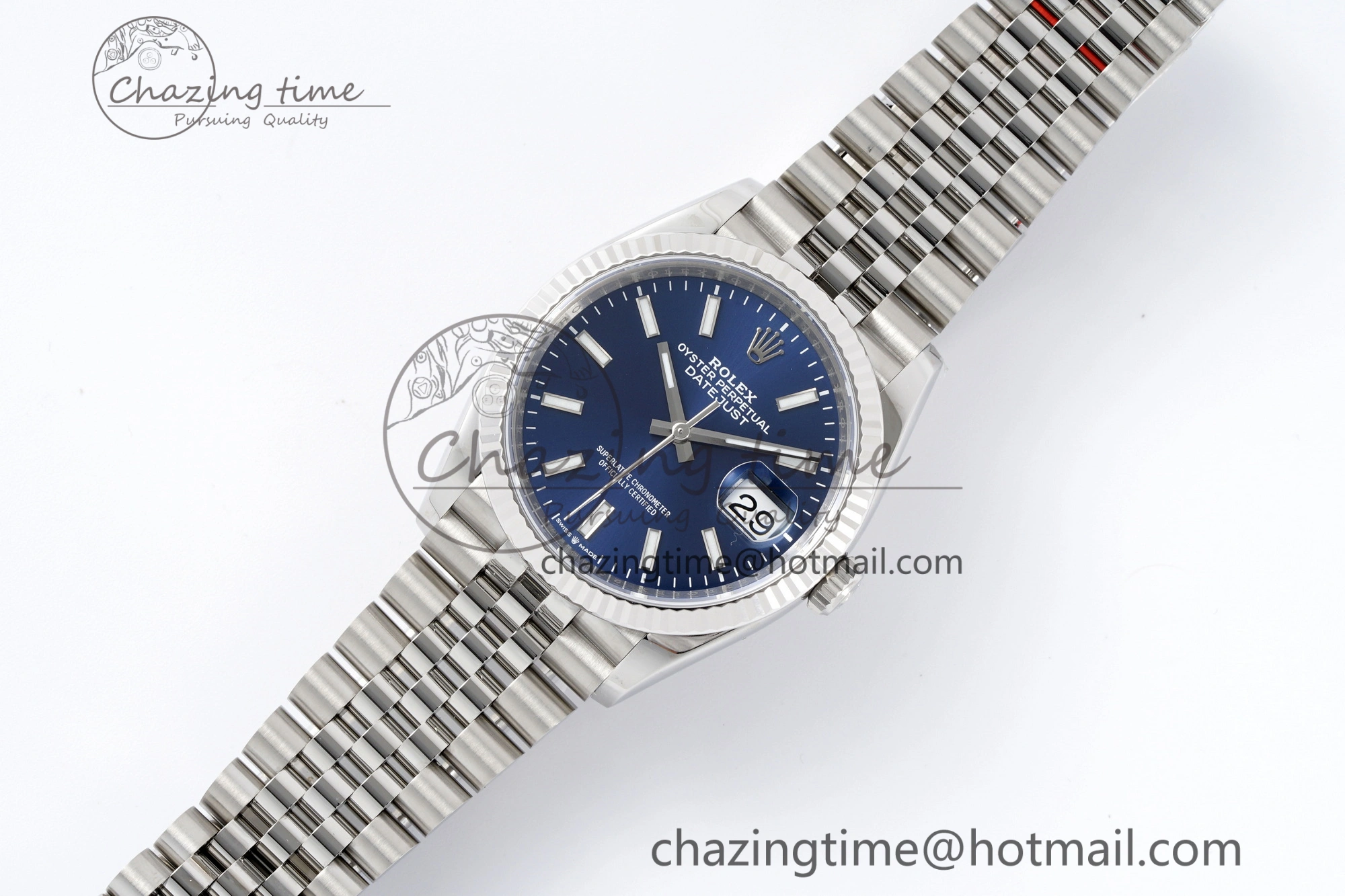 DateJust 36 SS 116234 VSF 1:1 Best Edition 904L Steel Blue Stick Dial on Jubilee Bracelet VS3135