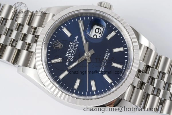 DateJust 36 SS 116234 VSF 1:1 Best Edition 904L Steel Blue Stick Dial on Jubilee Bracelet VS3135