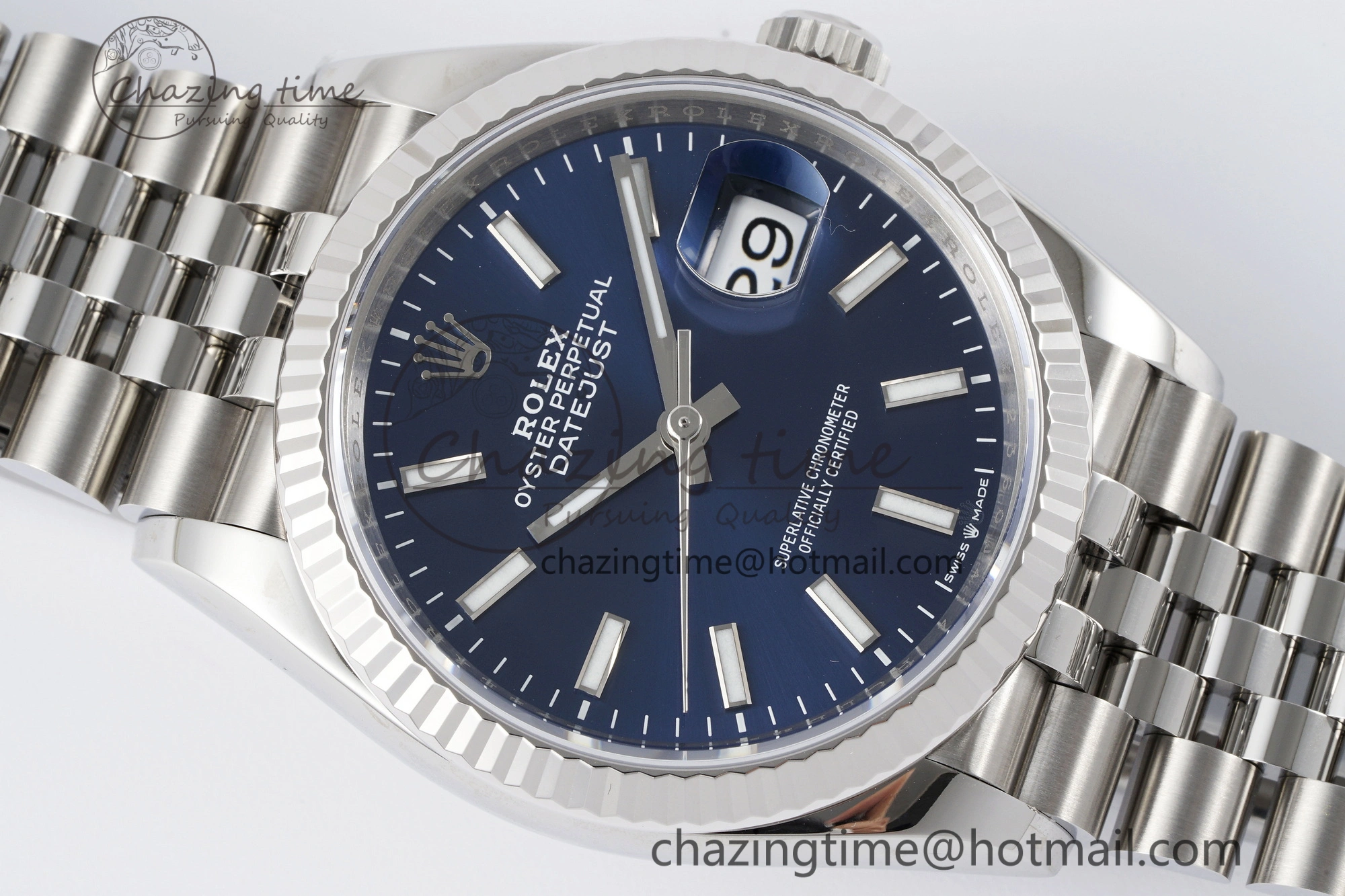 DateJust 36 SS 116234 VSF 1:1 Best Edition 904L Steel Blue Stick Dial on Jubilee Bracelet VS3135