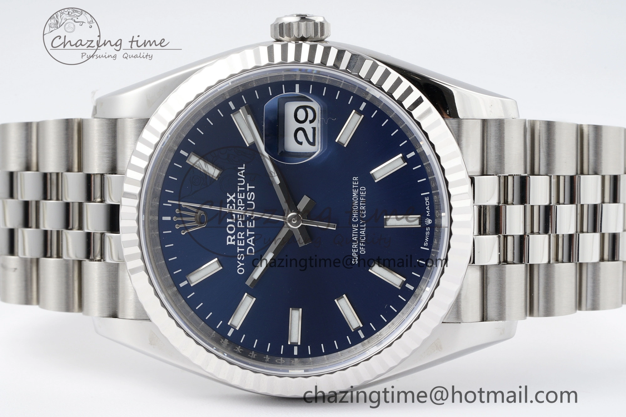 DateJust 36 SS 116234 VSF 1:1 Best Edition 904L Steel Blue Stick Dial on Jubilee Bracelet VS3135