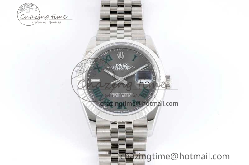 DateJust 36 SS 116234 VSF 1:1 Best Edition 904L Steel Gray Green Roman Dial on Jubilee Bracelet VS3235