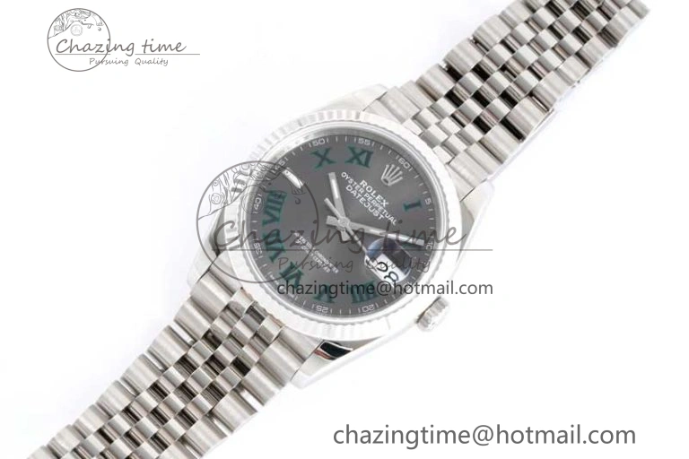 DateJust 36 SS 116234 VSF 1:1 Best Edition 904L Steel Gray Green Roman Dial on Jubilee Bracelet VS3235