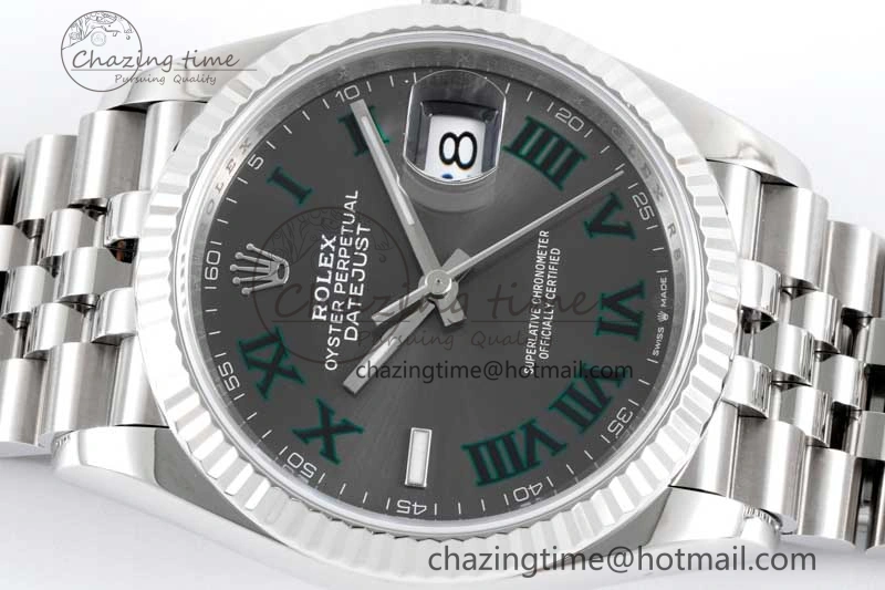 DateJust 36 SS 116234 VSF 1:1 Best Edition 904L Steel Gray Green Roman Dial on Jubilee Bracelet VS3235