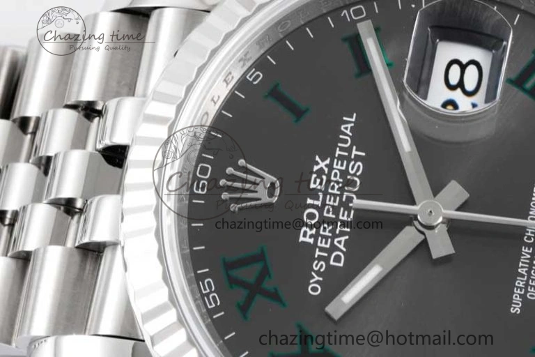 DateJust 36 SS 116234 VSF 1:1 Best Edition 904L Steel Gray Green Roman Dial on Jubilee Bracelet VS3235