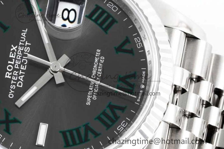 DateJust 36 SS 116234 VSF 1:1 Best Edition 904L Steel Gray Green Roman Dial on Jubilee Bracelet VS3235